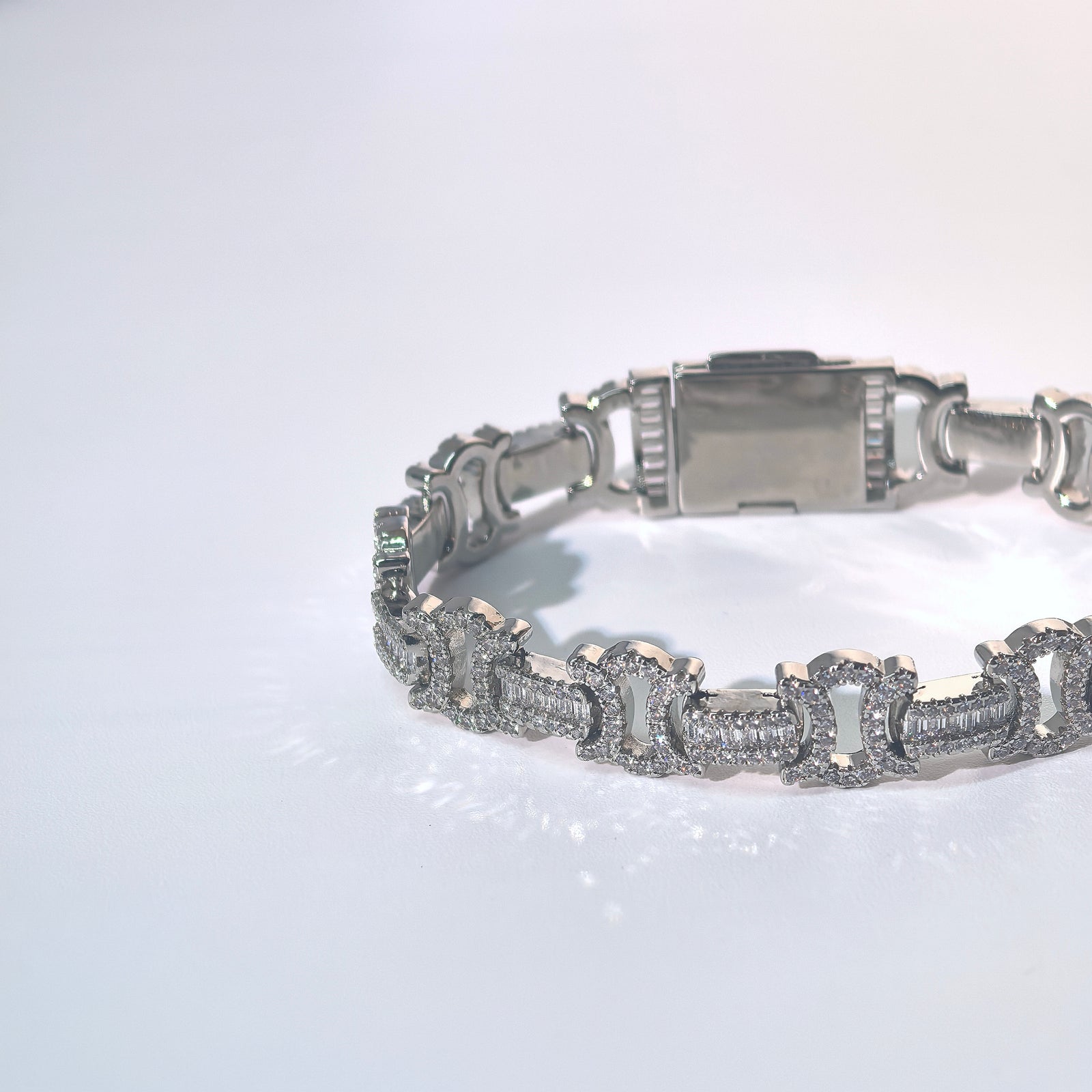 Minimalist Hip Hop Cubic Zirconia Industrial Chain Punk Bracelet - DXbracelet