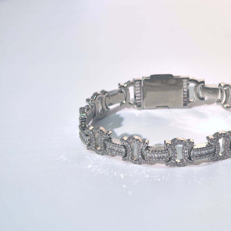 Minimalist Hip Hop Cubic Zirconia Industrial Chain Punk Bracelet - DXbracelet