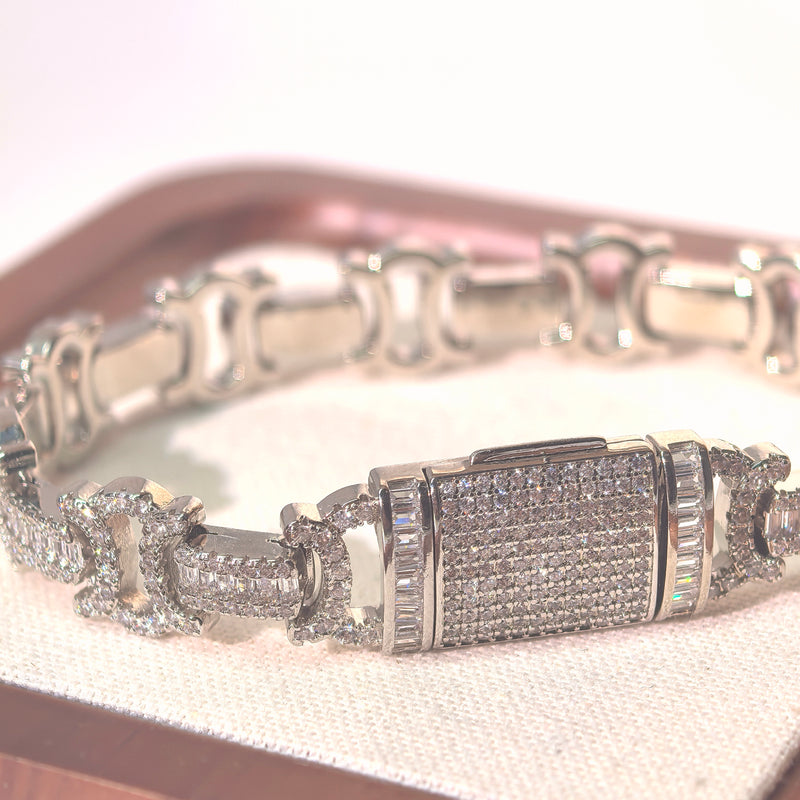 Minimalist Hip Hop Cubic Zirconia Industrial Chain Punk Bracelet - DXbracelet