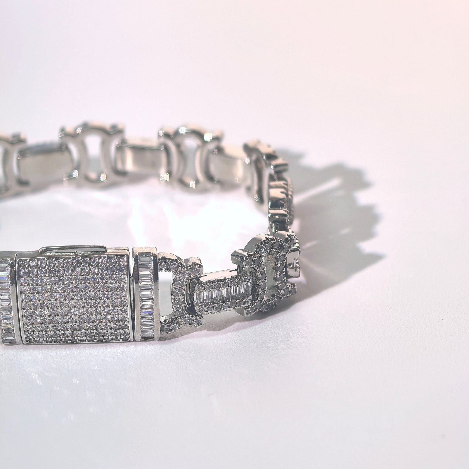 Minimalist Hip Hop Cubic Zirconia Industrial Chain Punk Bracelet - DXbracelet