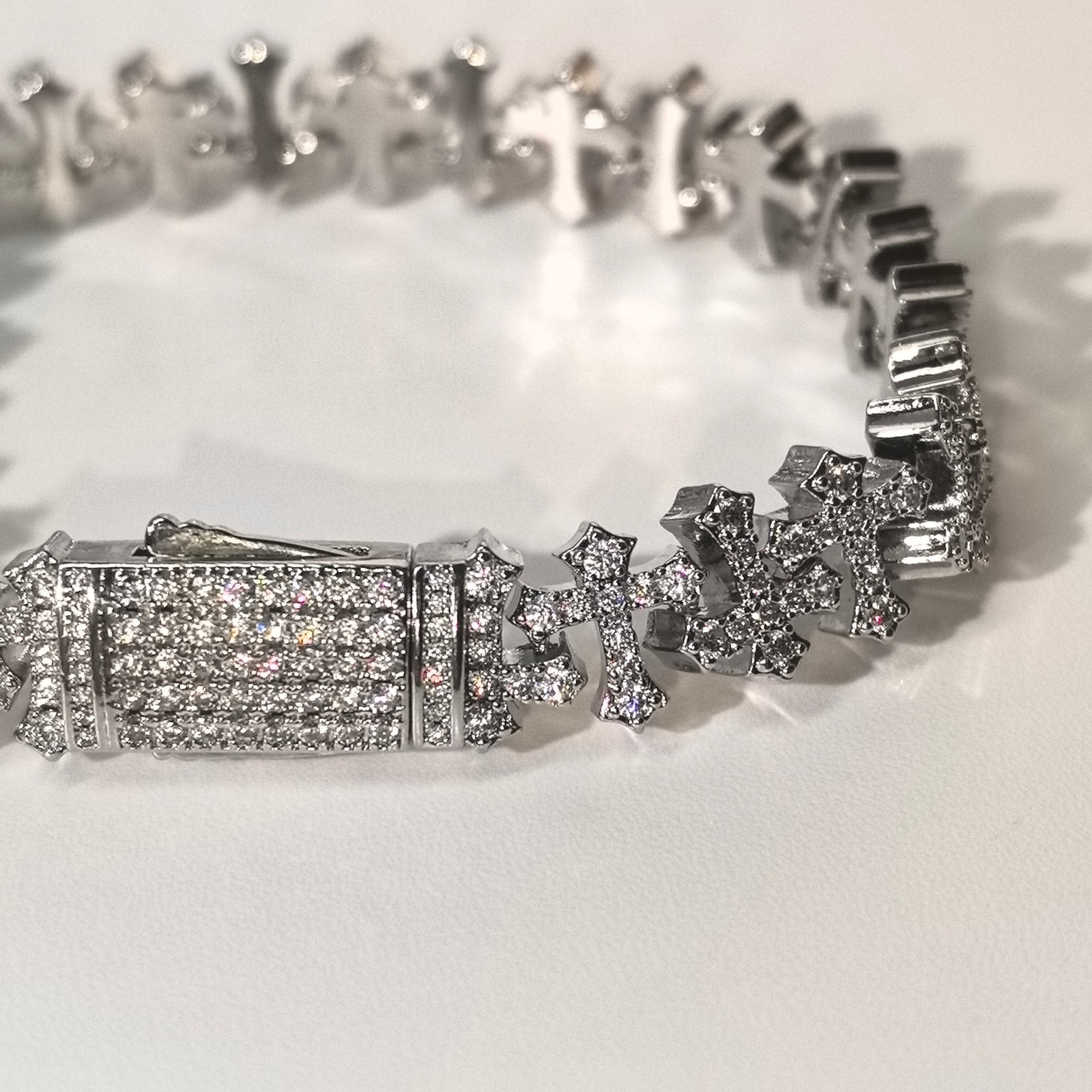 Hip-Hop Luxe | Copper Cuban Chain w/ Cubic Zirconia Cross | Unisex - DXbracelet