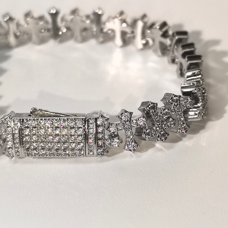 Hip-Hop Luxe | Copper Cuban Chain w/ Cubic Zirconia Cross | Unisex - DXbracelet