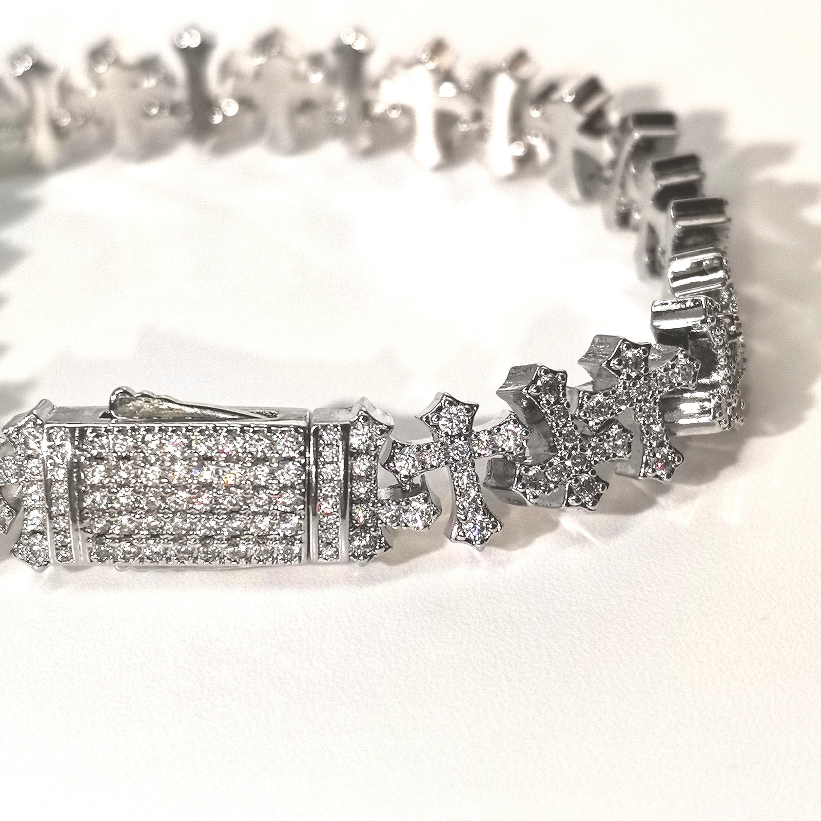 Hip-Hop Luxe | Copper Cuban Chain w/ Cubic Zirconia Cross | Unisex - DXbracelet