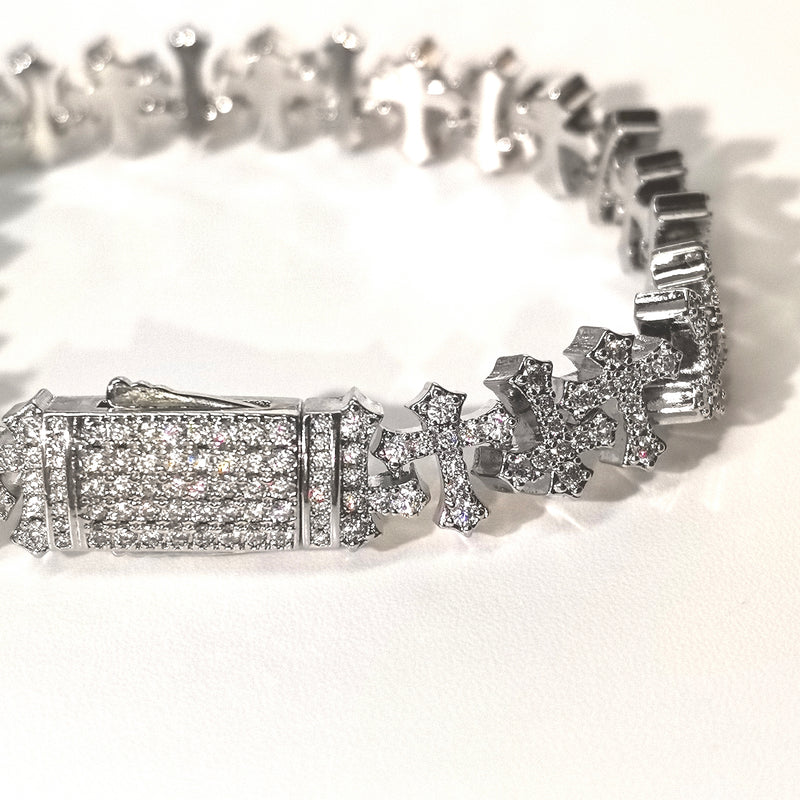 Hip-Hop Luxe | Copper Cuban Chain w/ Cubic Zirconia Cross | Unisex - DXbracelet