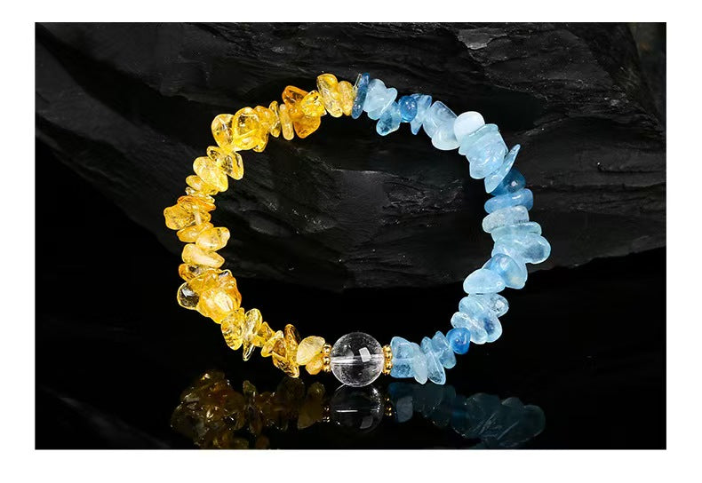 Natural Crystal Gravel Bead Bracelet