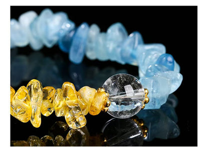 Natural Crystal Gravel Bead Bracelet