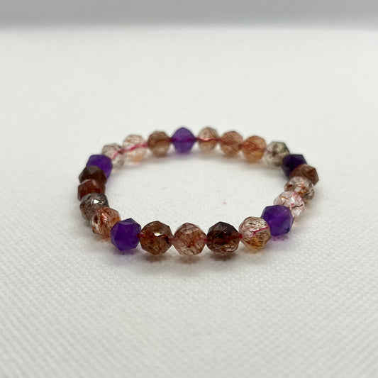 Natural Super Seven Color Crystal Bracelet