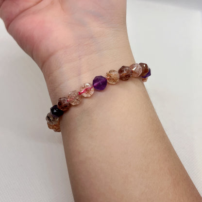 Natural Super Seven Color Crystal Bracelet