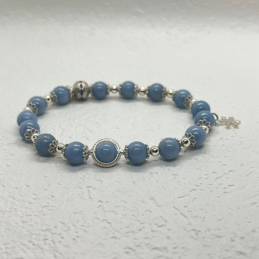Sterling Silver Natural Angel Stone Women's Limited Edition Bracelet