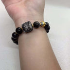 Lion Head Black Onyx Silver Bracelet - DXbracelet