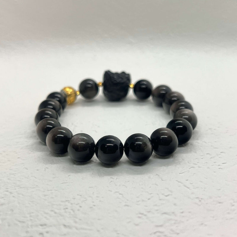 Lion Head Black Onyx Silver Bracelet - DXbracelet