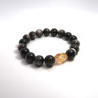 Solar Cat's Eye and Lunar Obsidian Couple's Set - DXbracelet