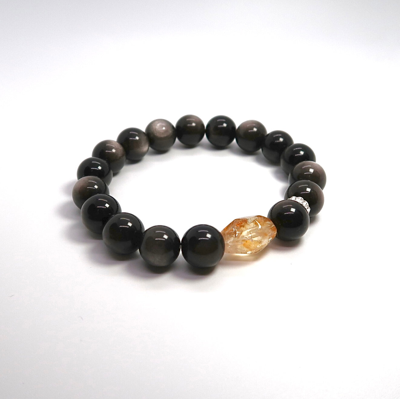 Solar Cat's Eye and Lunar Obsidian Couple's Set