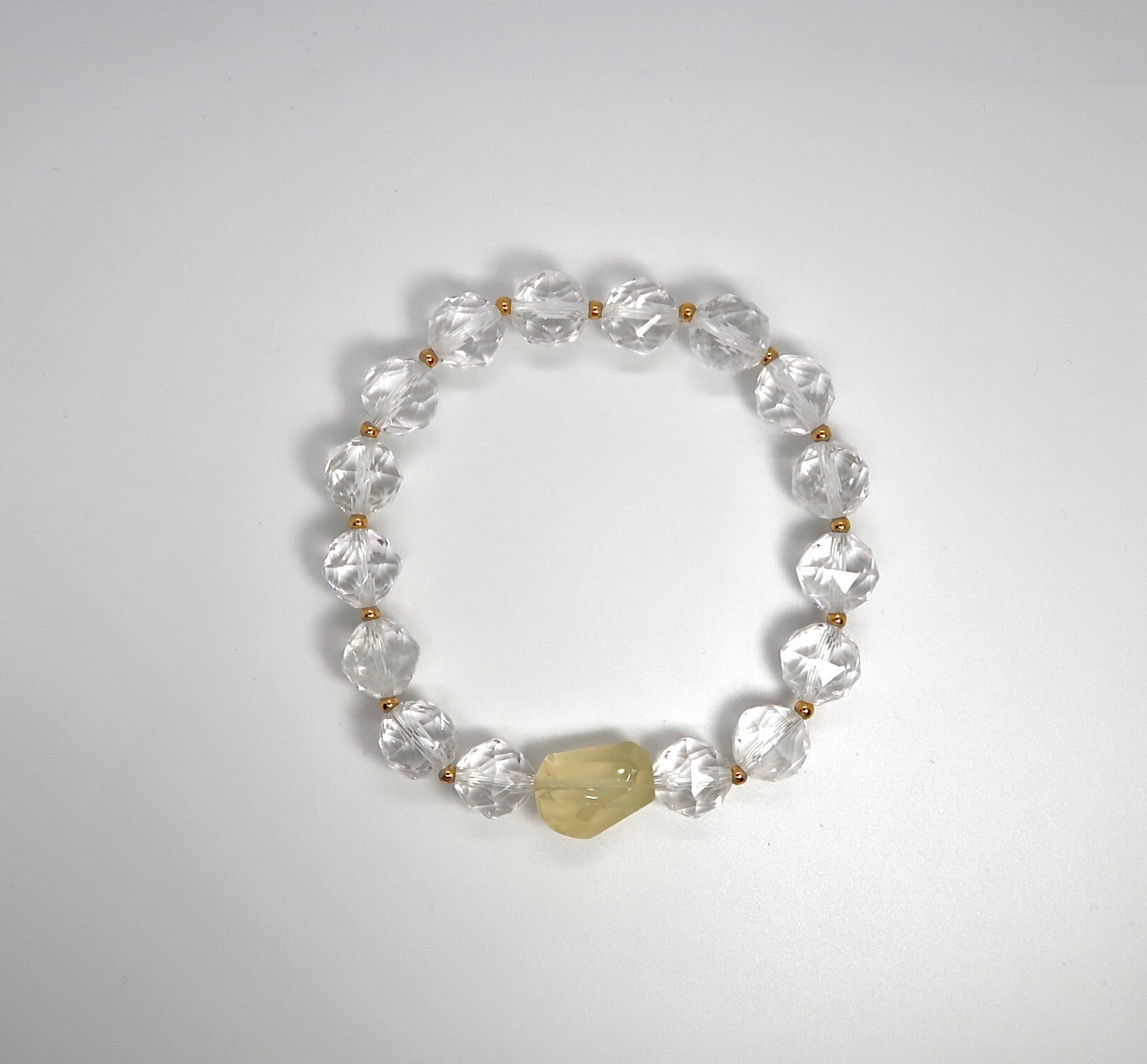 White Crystal&Citrine Sterling Silver Bracelet - DXbracelet