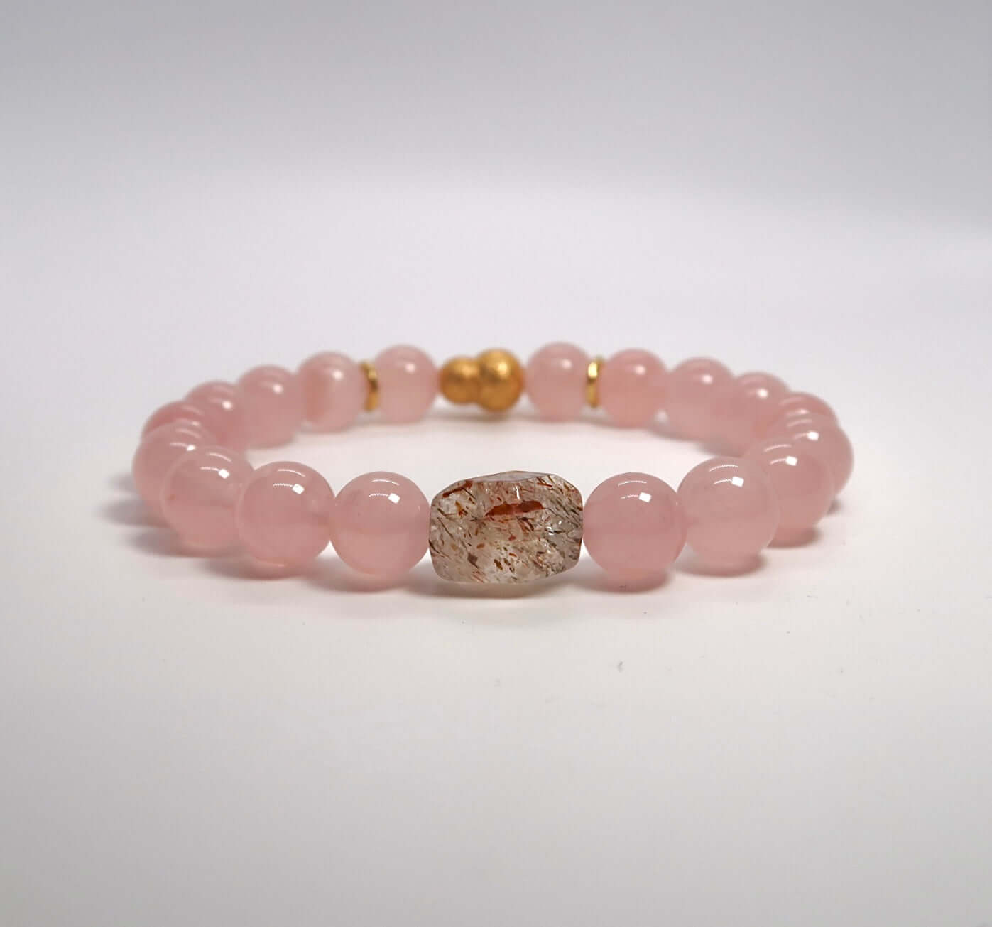 Natural Horse Pink Crystal Sterling Silver Bracelet - DXbracelet