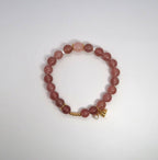 Natural Strawberry Quartz Bracelet Sterling Silver Bracelet - DXbracelet