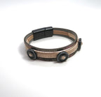 Vintage Hand-Woven Button Leather Bracelet - DXbracelet