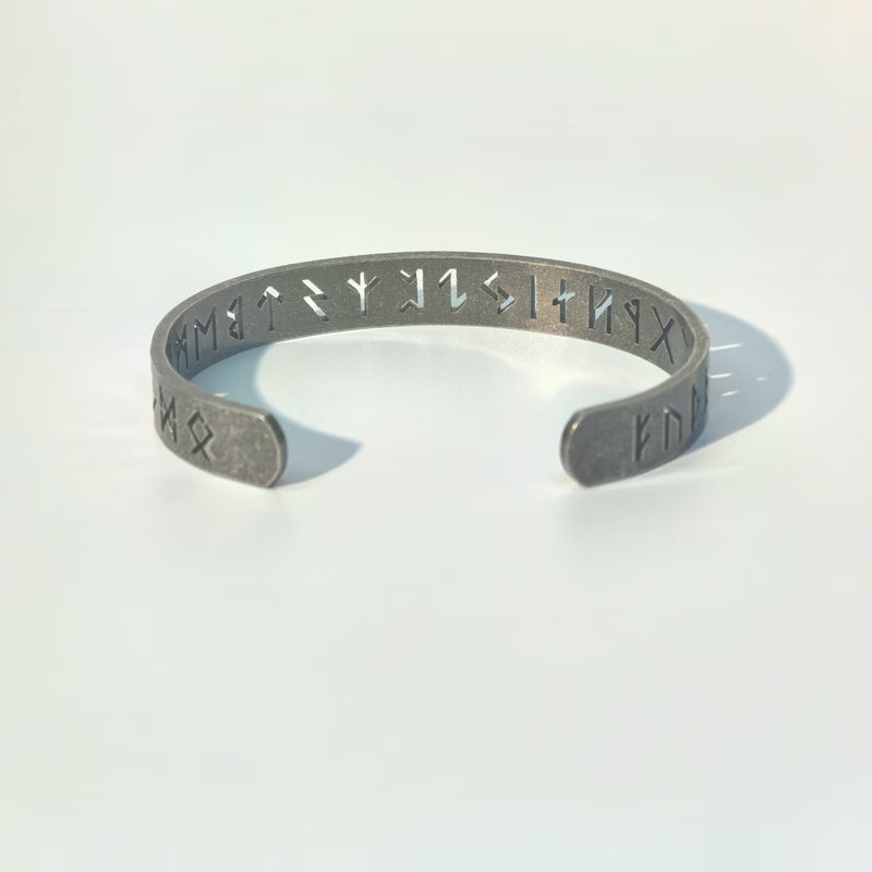Distressed Vintage Openwork Lettering Titanium Steel Bracelet - DXbracelet