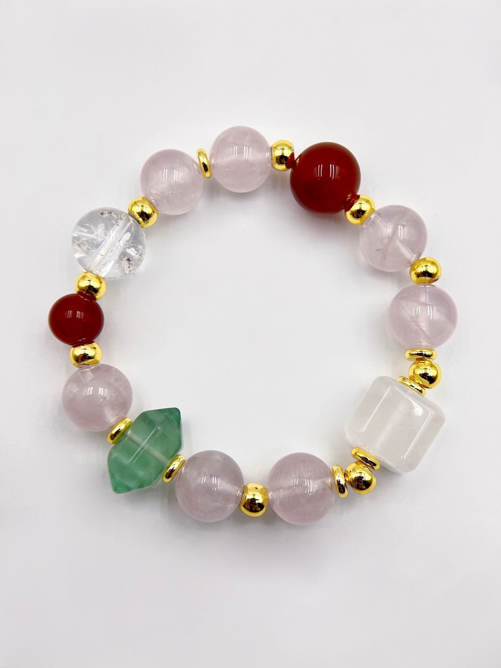 Bracelet Lueur Étoilée Givrée | Cube en Quartz de Neige & Bijoux de Noël en Cristal