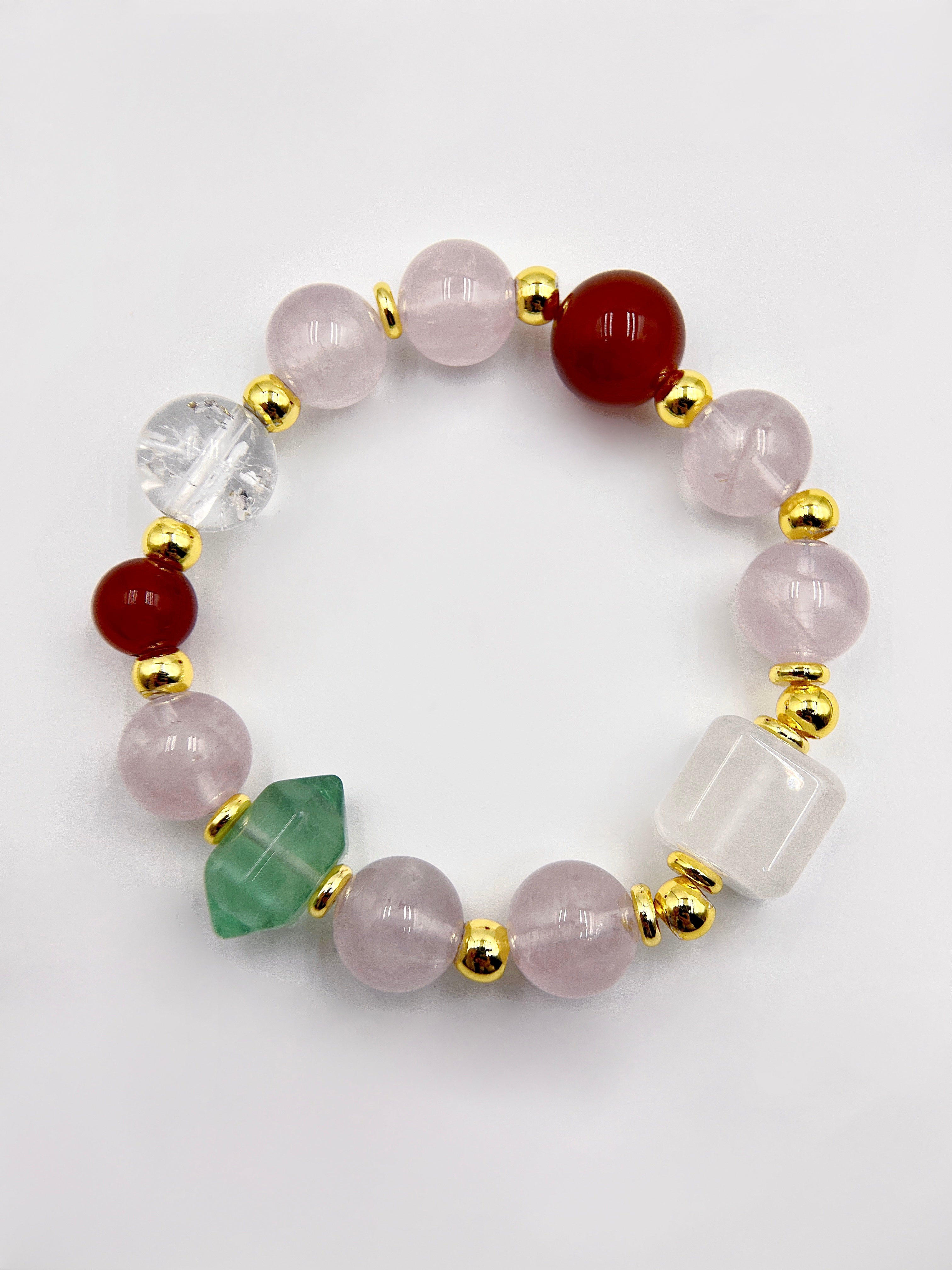 Frosted Starlight Bracelet | Snow Quartz Cube & Crystal Christmas Jewelry