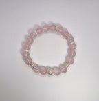 Natural Moissanite Rose Quartz Sterling Silver Bracelet - DXbracelet