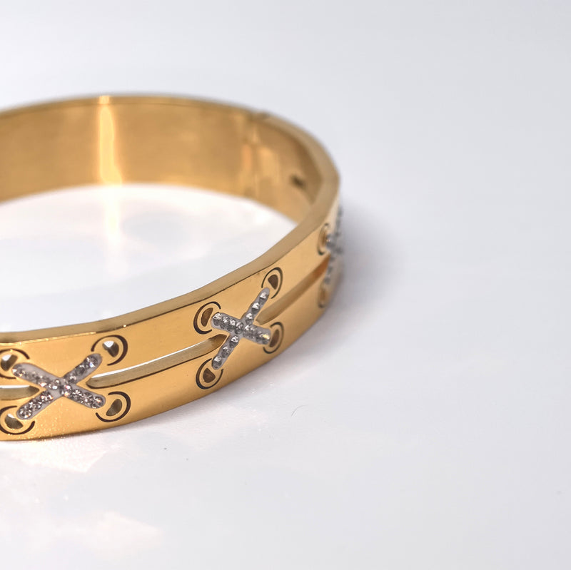 Cross Zirconia Titanium Steel Bracelet - DXbracelet