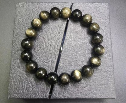 Natural black gold obsidian