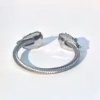 Men's Dragon Head Titanium Steel Cuff - Edgy Punk Accessory - DXbracelet