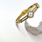 Four-leaf clover zircon titanium steel bracelet - DXbracelet