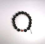 Sterling Silver Strawberry Quartz & Obsidian Bracelet - DXbracelet