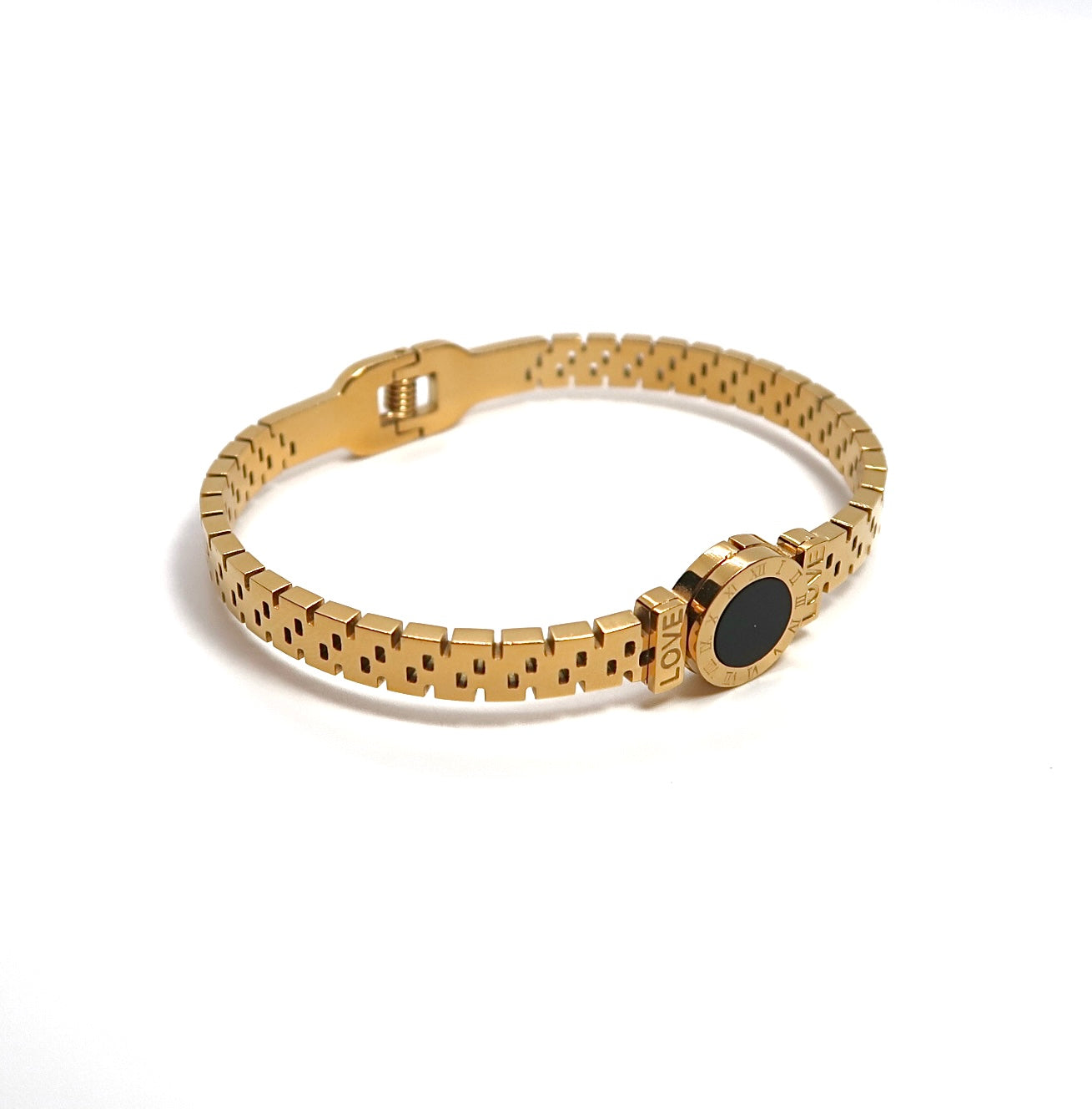 Light Luxury LOVE Openwork Watch Band Style Titanium Steel Bracelet - DXbracelet