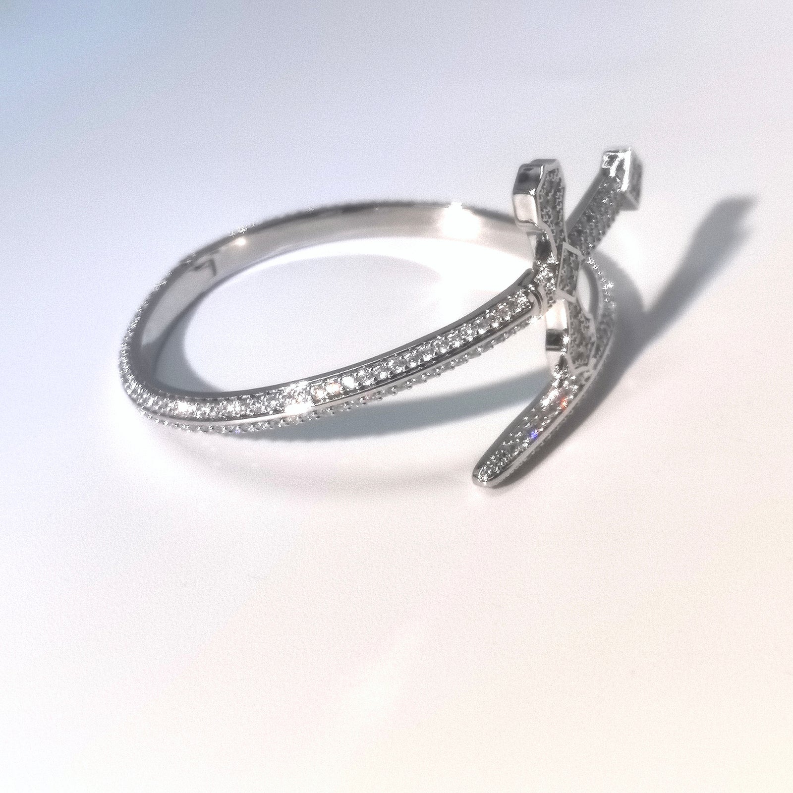 Blade of Justice Bracelet: Copper alloy full inlaid cubic zirconia unisex bracelet - DXbracelet