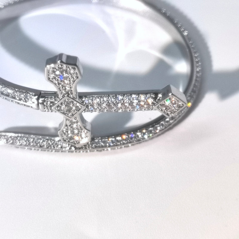 Blade of Justice Bracelet: Copper alloy full inlaid cubic zirconia unisex bracelet - DXbracelet