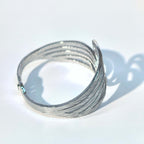 Geometric Skeleton Cuff Bangle - Titanium Steel Spring Clasp Irregular Jewelry - DXbracelet