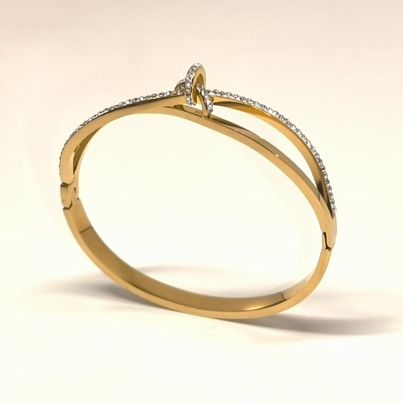 Grace Infinity Bangle with Zircon Accents - DXbracelet