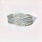 Geometric Skeleton Cuff Bangle - Titanium Steel Spring Clasp Irregular Jewelry - DXbracelet