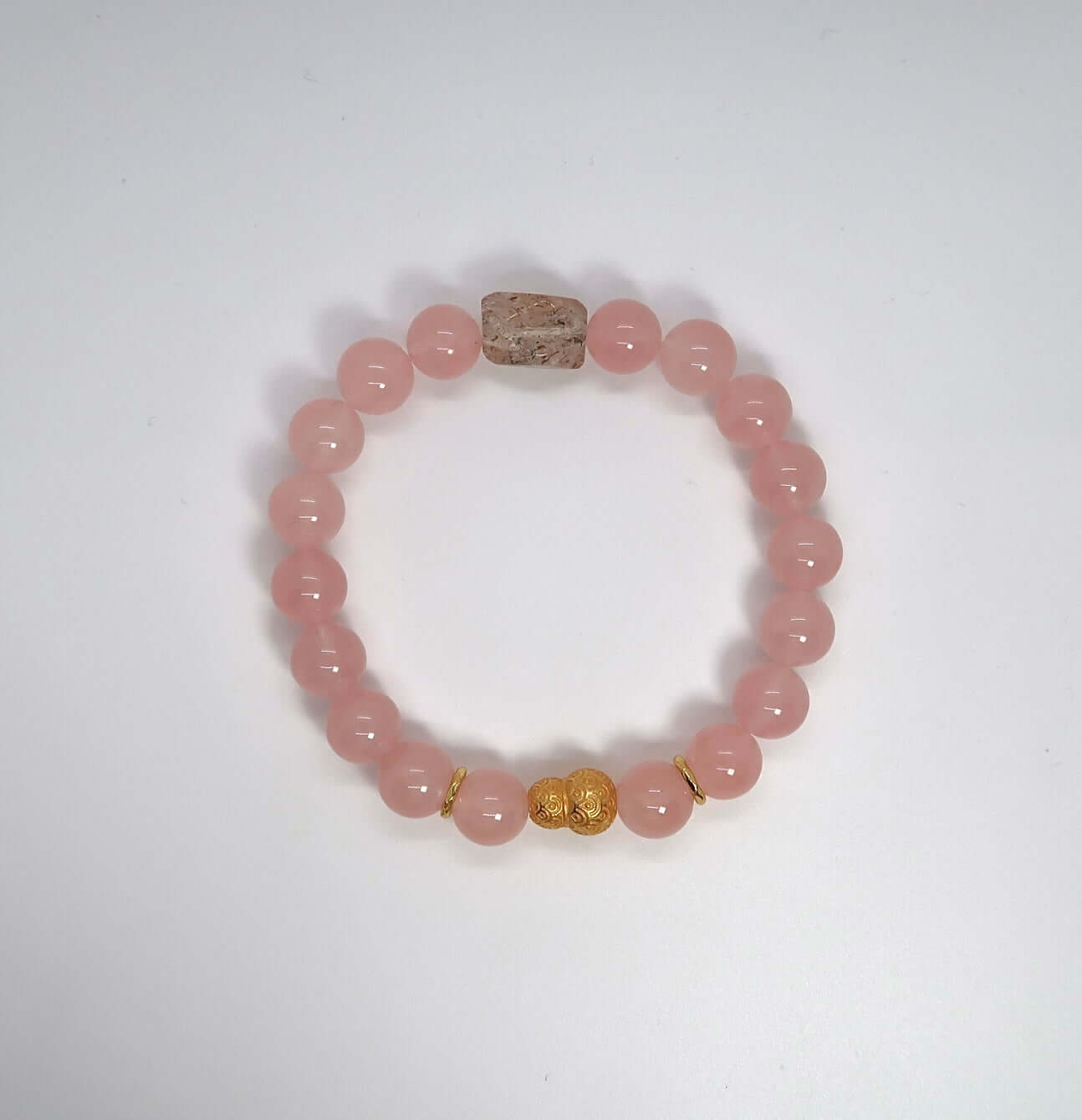 Natural Horse Pink Crystal Sterling Silver Bracelet - DXbracelet