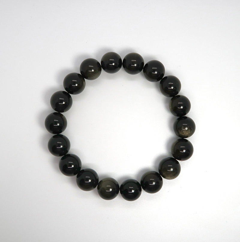 Natural Black Gold Obsidian Bracelet - DXbracelet