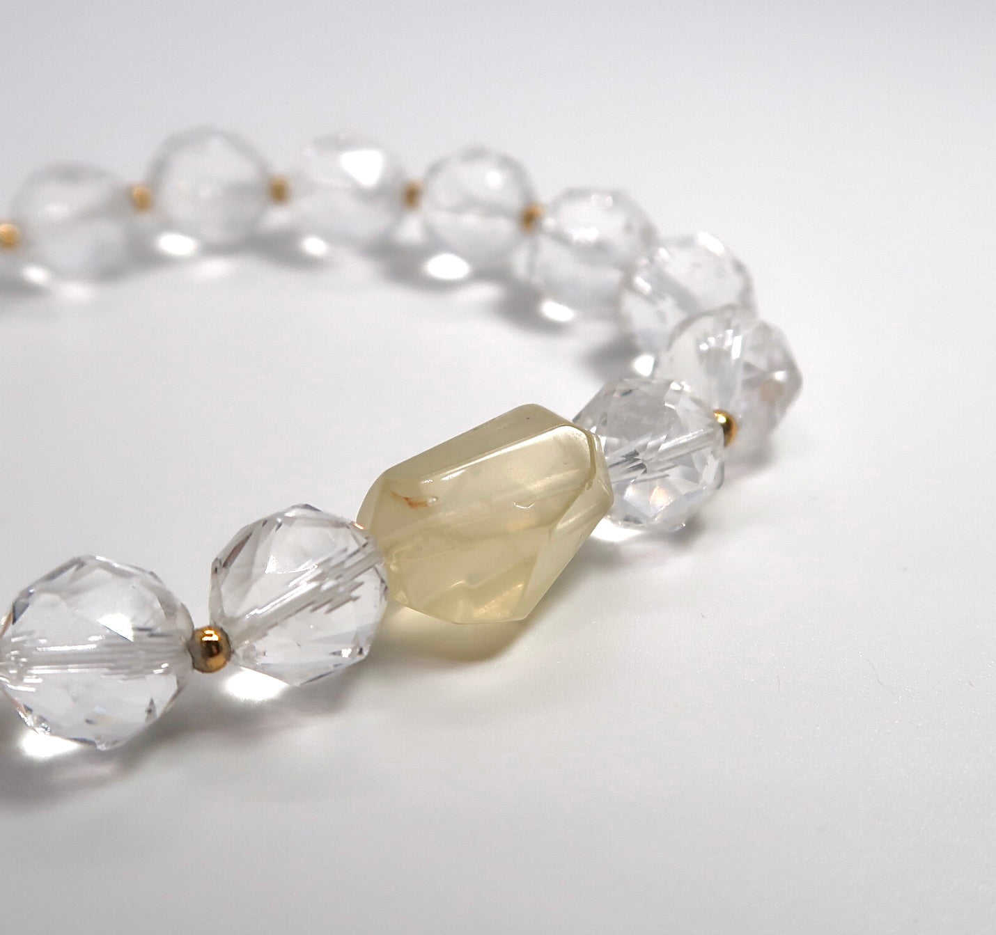 White Crystal&Citrine Sterling Silver Bracelet - DXbracelet