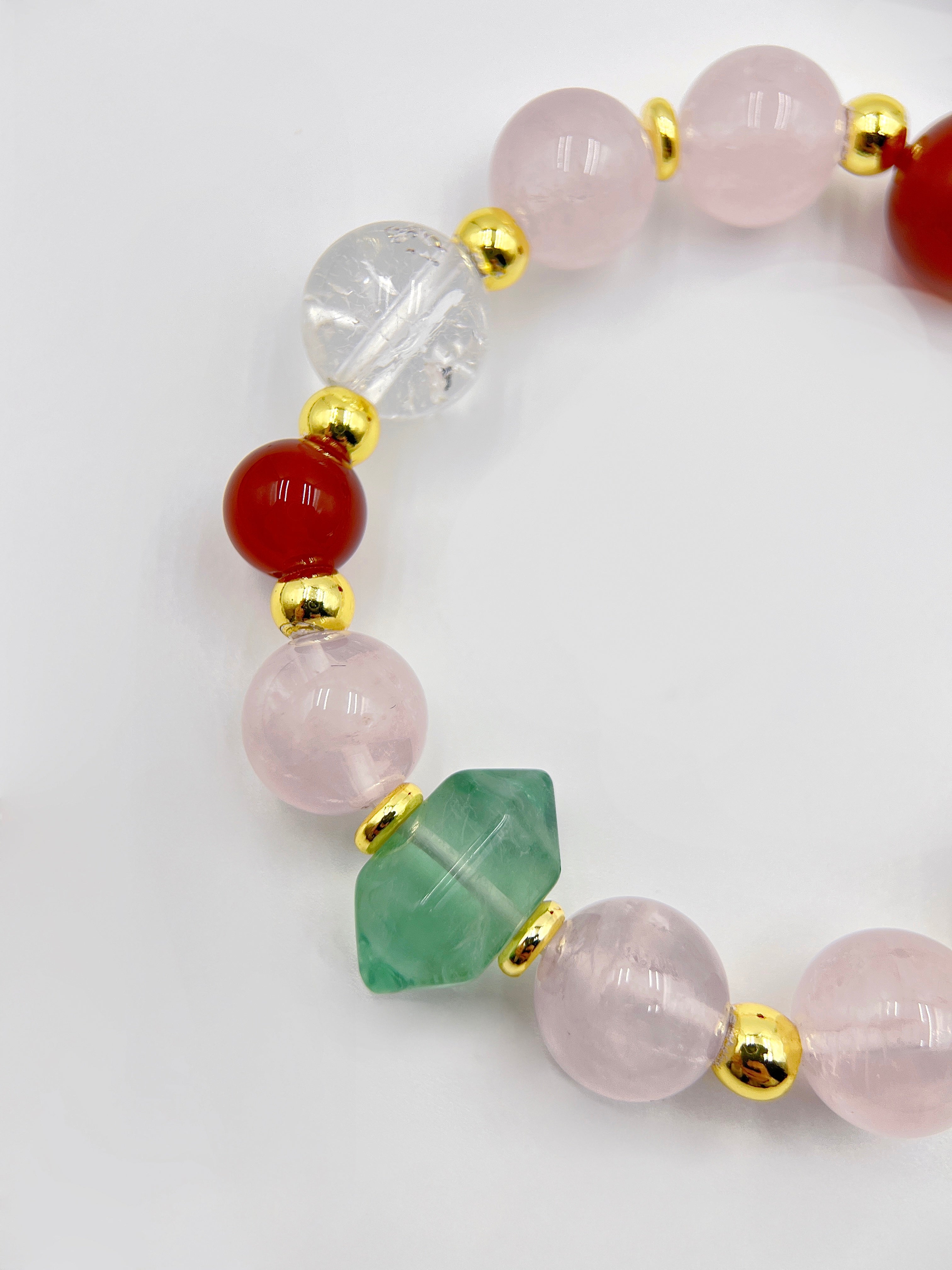 Frosted Starlight Bracelet | Snow Quartz Cube & Crystal Christmas Jewelry