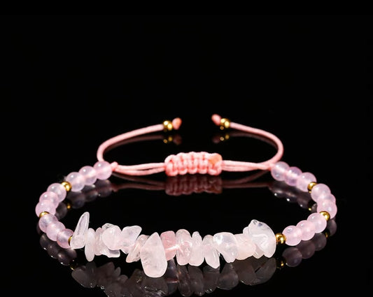 Natural pink crystal bracelet