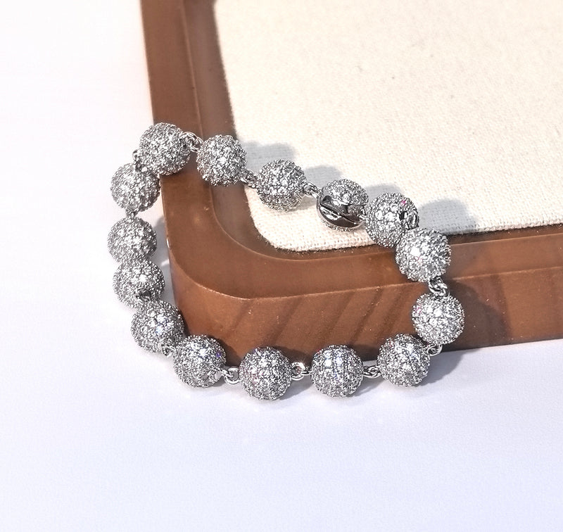 Starlight Micro-Pave Cubic Zirconia Ball Chain Bracelet Set (His & Hers) - DXbracelet