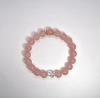Bracelet en argent sterling, citrine et quartz rose avec quartz clair taillé
