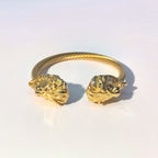 Men's Dragon Head Titanium Steel Cuff - Edgy Punk Accessory - DXbracelet