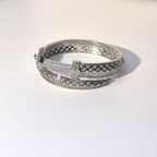 Hip-Hop "Blade of Justice" Cuban Bracelet - Full-Pave Cubic Zirconia on Copper | Versatile Unisex - DXbracelet