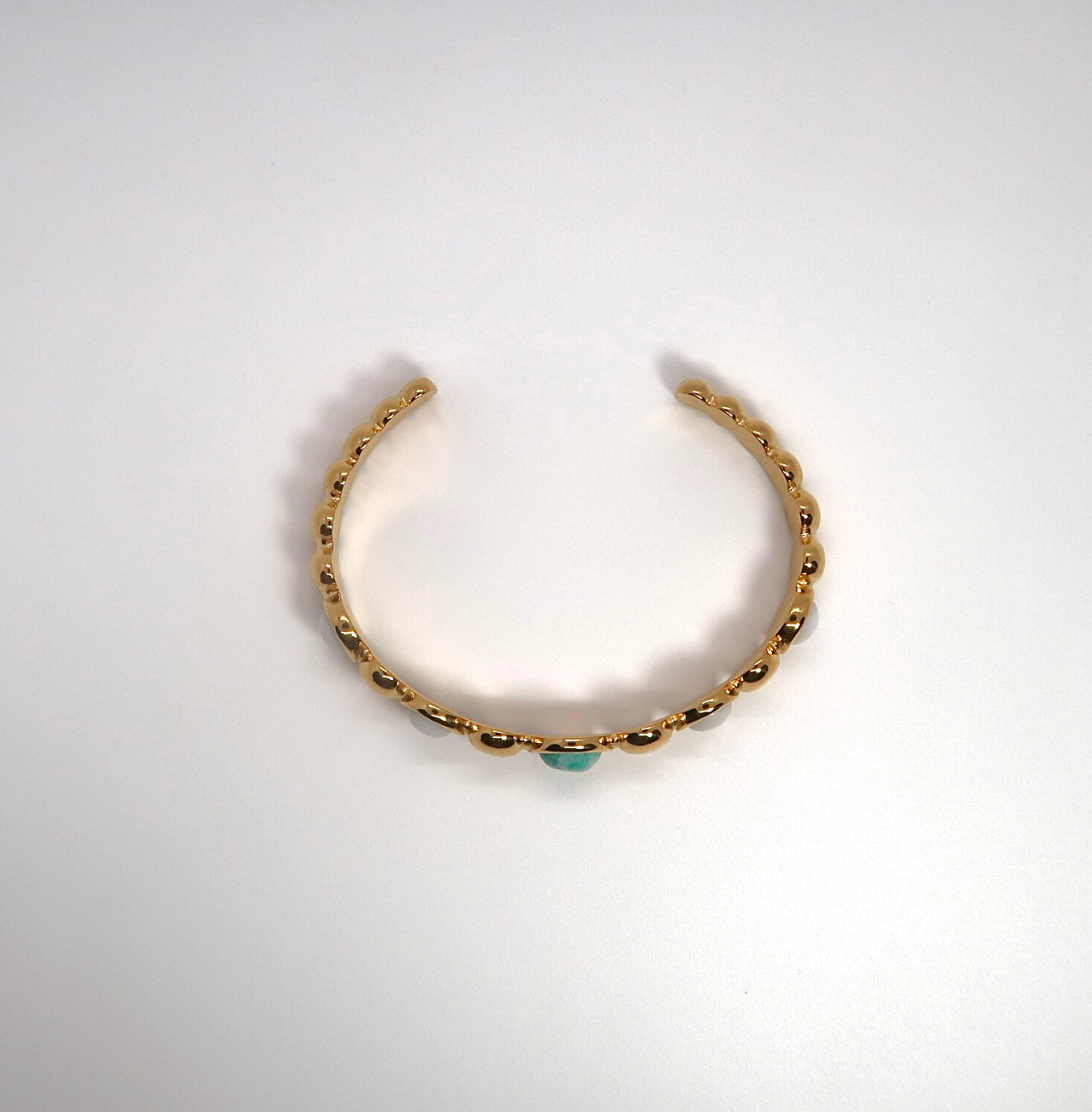 Popular Oval Gem Titanium Bracelet - Natural Stone Open Bangle - DXbracelet