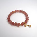 Strawberry Crystal Freshwater Pearl Silver Bracelet - DXbracelet