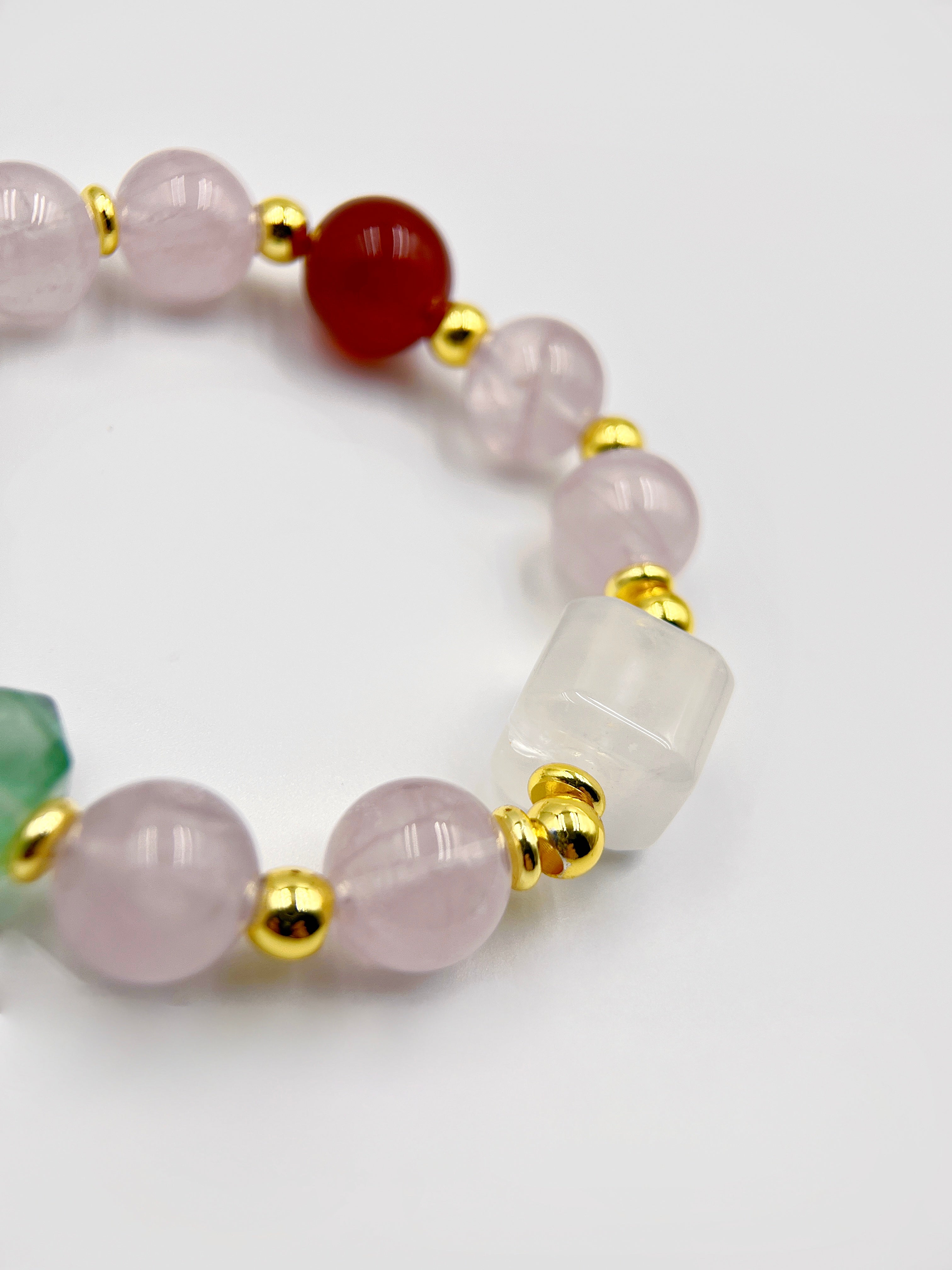 Frosted Starlight Bracelet | Snow Quartz Cube & Crystal Christmas Jewelry