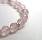 Natural Moissanite Rose Quartz Sterling Silver Bracelet - DXbracelet