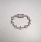 Sparkling Cross Flower Bracelet with Micro-Pavé Cubic Zirconia - DXbracelet